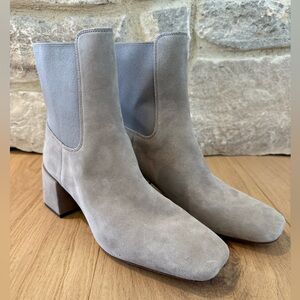 Gray Suede Ankle Boots